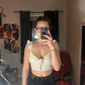 White Crop Top Tank